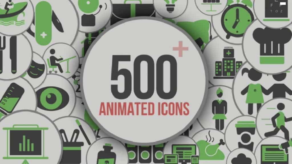 پروژه افتر افکت 500animated icons