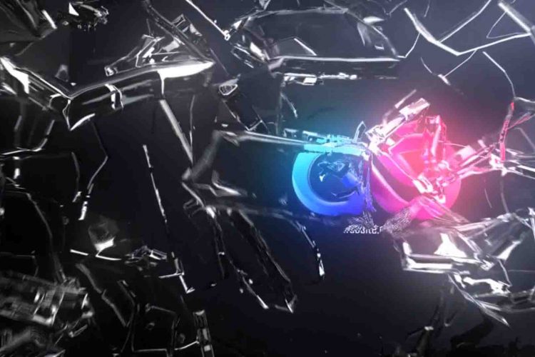 دانلود رایگان پروژه افتر افکت abstract glass shatter logo opener